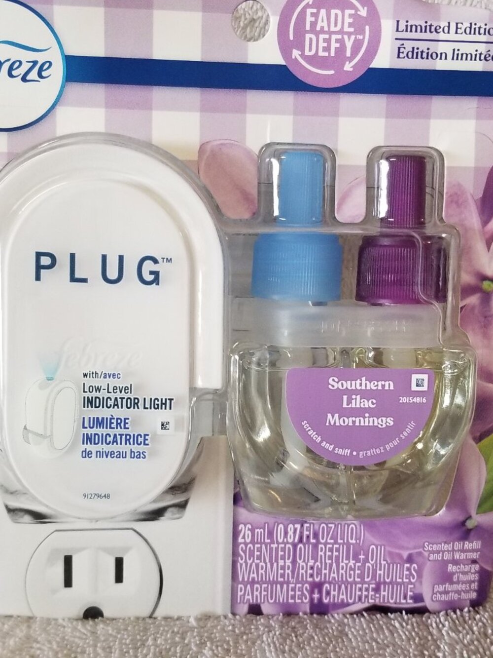3 Febreze Plug Scented oil Refill Limited Edition Southern Lilac Mornings